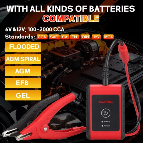 Miniatura 5 de Autel MaxiBAS BT506 - Probador de batería de automóvil, analizador Lite of BT508/BT608, 6v 12v 100-2000 CCA, conductancia adaptativa, prueba
