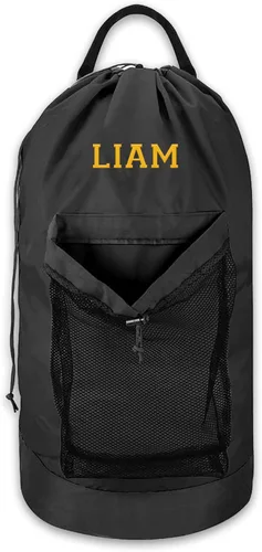 Bolsa de lavandería personalizada resistente para graduación universitaria XL mochila con correa de hombro colgante y bolsillo de malla - Regalo de