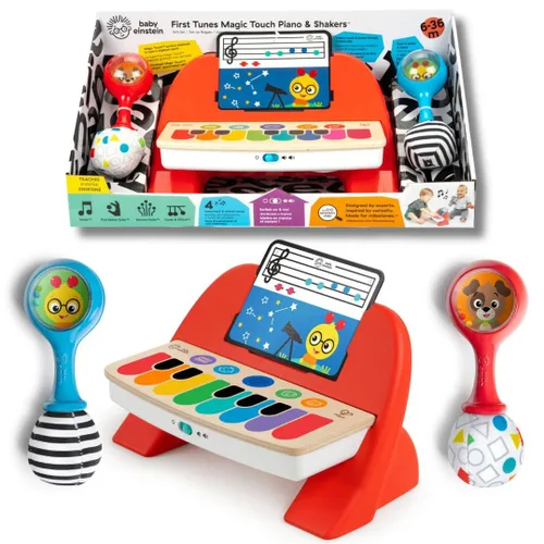 Miniatura 17 de Baby Einstein Strum Along Songs Magic Touch - Guitarra de juguete de madera con barra de Whammy, juguete de aprendizaje musical Montessori