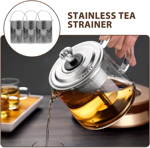 Miniatura 4 de Luxshiny Colador de té de acero inoxidable, paquete de 3 filtros de té de malla fina para ollas de hojas sueltas, tazas, tazas, accesorios de cocina