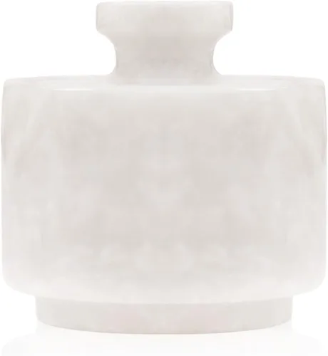 MARBLOUS KRAFTS Bodega de sal de mármol con tapa, caja de sal blanca de 3 pulgadas, contenedor de sal de piedra y tarros de especias, soporte de sal