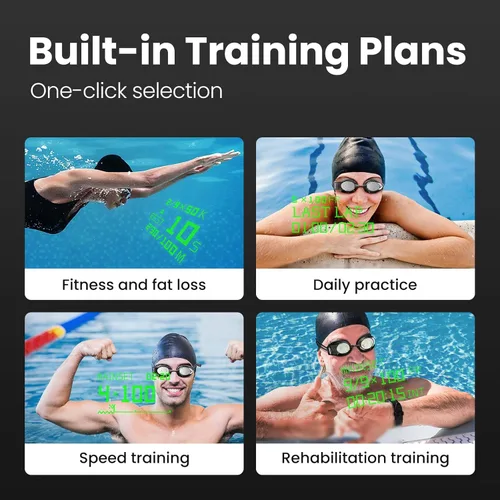 Miniatura 7 de Holoswim Gafas de natación inteligentes 2PRO, visualización en tiempo real AR, seguimiento de datos y planes de entrenamiento, gafas de natación