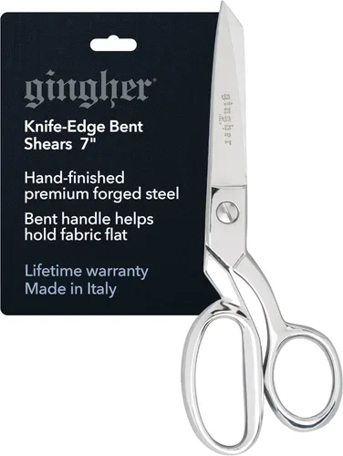 Gingher - Tijeras de tela de modista con funda protectora, tijeras de acero inoxidable de 7 pulgadas, tijeras de tela afiladas con borde de
