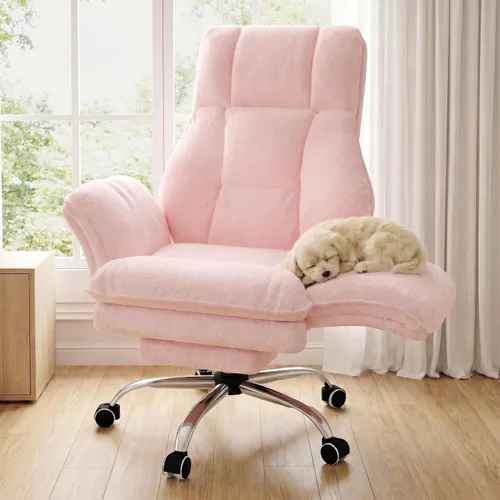 Miniatura 13 de Silla de oficina grande y alta, silla ergonómica ejecutiva para juegos de computadora con reposapiés, reposabrazos abatibles para mascotas y espacio