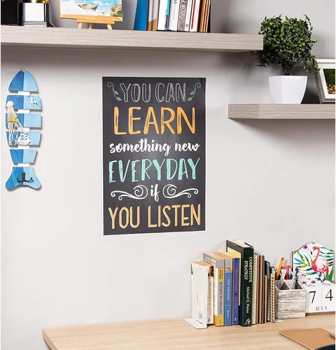 Miniatura 3 de Juvale Paquete de 20 carteles motivacionales de 13 x 19 pulgadas para el aula, decoración de pared estilo pizarra, decoración de aula, decoración