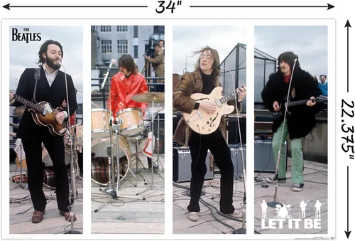 Miniatura 3 de The Beatles - Póster de pared Let It Be Bars, 22.37 x 34.00 pulgadas, paquete de póster y montaje