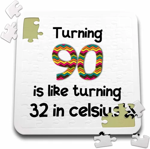 InspirationzStore ocasiones – Giro 90 es como convertir 32 en Celsius – gracioso 90th regalo de cumpleaños – 10 x 10 inch Puzzle (PZL _ 184969 _ 2)