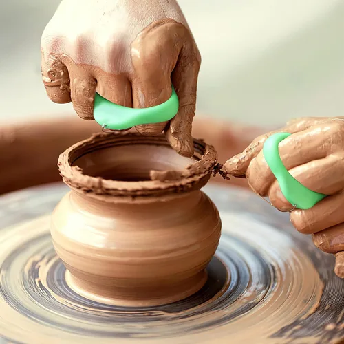Miniatura 4 de Herramienta de alambre de cerámica, cortador de alambre de arcilla estándar de mango verde para artistas de ruedas de cerámica y arcilla