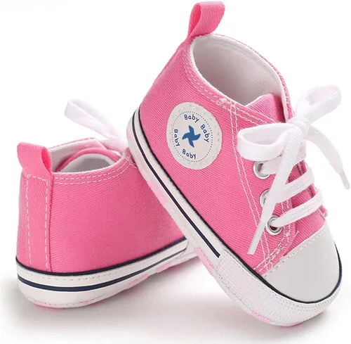 Miniatura 4 de Zapatos de lona para bebés y niñas, suela antideslizante suave, recién nacidos, primeros caminantes, estrellas, zapatos de mezclilla unisex
