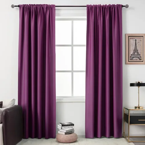 Miniatura 15 de DUALIFE Cortinas opacas de 45 pulgadas de largo, 2 paneles para ventanas pequeñas de dormitorio, aislamiento térmico, bolsillo para barra, cortinas