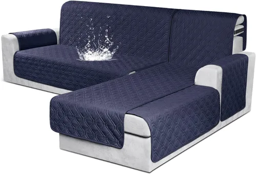 Miniatura 8 de VANSOFY Fundas para Sofá Seccional 100% Impermeables Funda Deslizable para Sofá en Forma de L 3 Piezas Reversible Funda para Chaise Lounge para Sofá