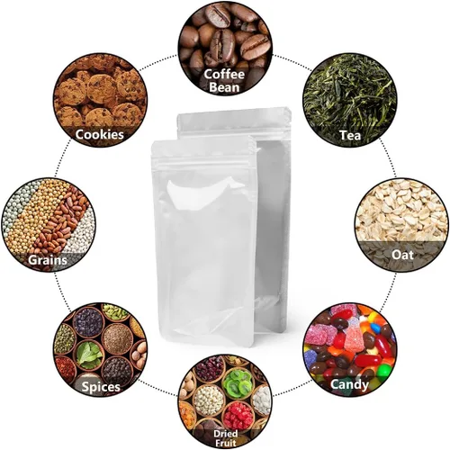 Miniatura 6 de 100 bolsas de Mylar resellables con ventana frontal transparente, embalaje comestible a prueba de olores, bolsas verticales para almacenamiento