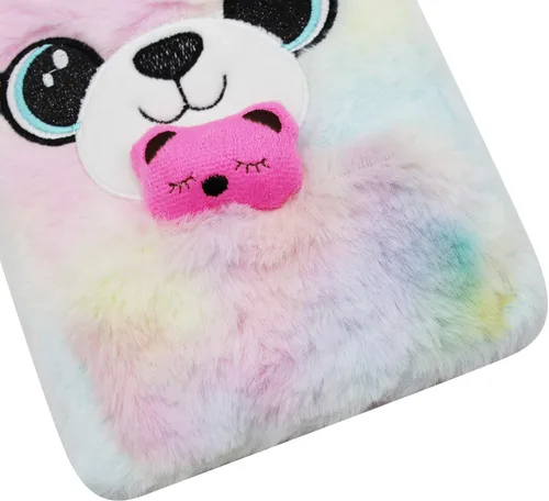 Miniatura 4 de JUMISEE Lindo cuaderno de felpa de alpaca colorido y mullido diario de escritura para niños y niñas, papel rayado de 160 páginas