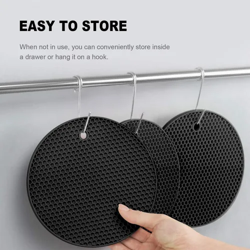 Miniatura 8 de 4 salvamanteles para platos calientes, almohadillas calientes para cocina, soportes de silicona para ollas, extragruesos, antideslizantes