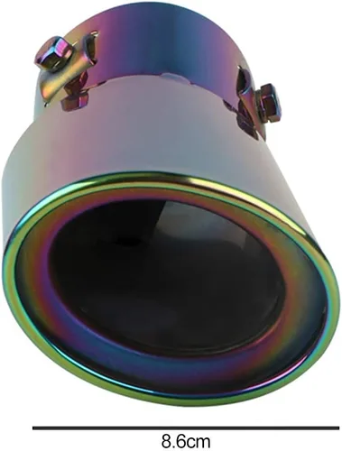 Miniatura 6 de Tubos de punta de silenciador de escape de coche de acero inoxidable de tipo curvo universal atornillado para tubos de 1.5 a 2.1 pulgadas de diámetro