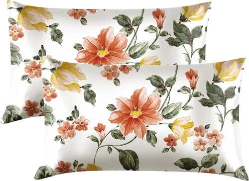 Miniatura 18 de EXQ Home - Funda de almohada de satén para cuidar el cabello y la piel, tamaño estándar, de seda con estampado negro, juego de 2 fundas con cierre