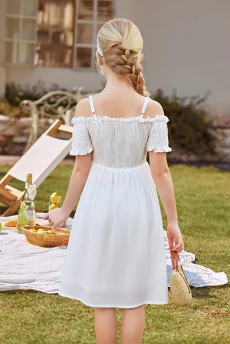 Miniatura 4 de Arshiner Vestido casual de verano sin mangas para niñas de 4 a 13 años