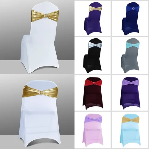 Miniatura 3 de Babenest Lazos de Spandex para Sillas 30 piezas Banda de Cubierta de Silla Elástica Premium con Deslizador de Hebilla Lazos Elásticos Universales