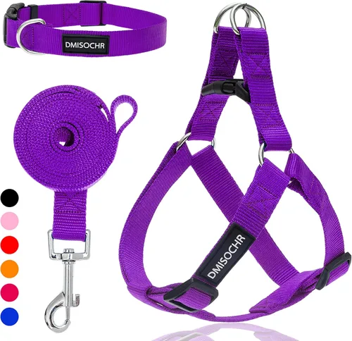 Miniatura 6 de Arnés para perro sin tirones, arnés ajustable, correa y collar para perros pequeños, medianos y grandes, arnés suave a prueba de escapes