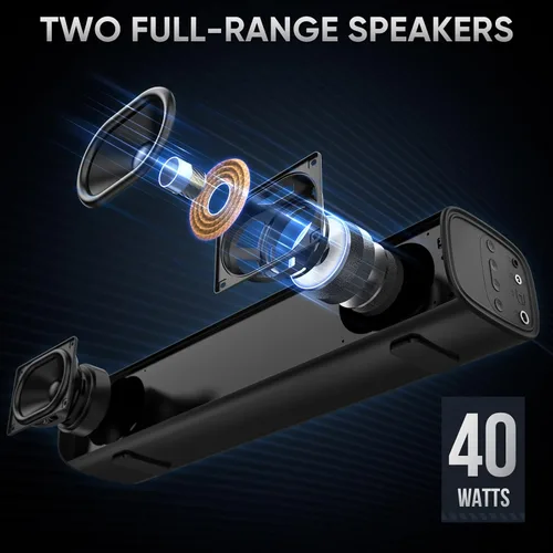 Miniatura 3 de Barras de sonido para Smart TV con subwoofer con cable, barra de sonido pequeña de graves profundos 2.1, sistema envolvente de cine en casa