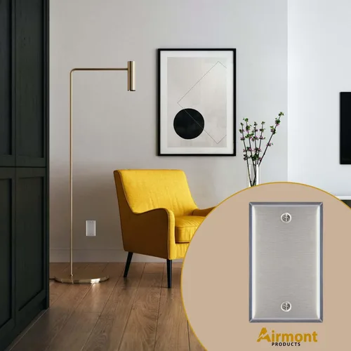 Miniatura 5 de AP-10411 - Juego de 2 placas de pared en blanco de acero inoxidable, tamaño estándar de 1 pandilla, 4.50 x 2.76 pulgadas, resistente a la corrosión