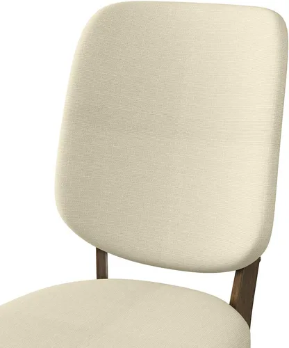 Miniatura 8 de Juego de 2 sillas de comedor tapizadas color marrón avena