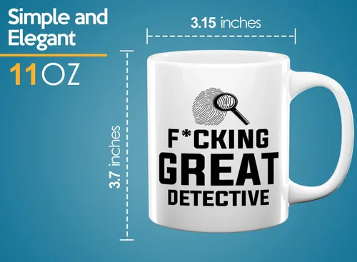 Miniatura 6 de Taza de café de detective de 11 onzas, color blanco, gran detective, policía, policía, patrulla, policía, policía, policía, policía, policía