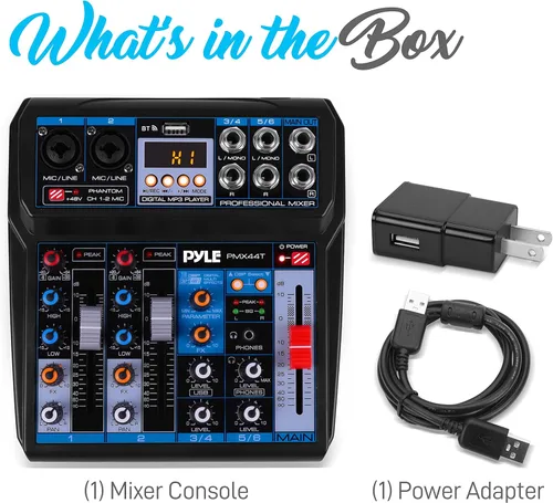 Miniatura 7 de Pyle Mezclador de audio profesional inalámbrico para DJ, 6 canales compatible con Bluetooth, controlador de DJ, mezclador de sonido con efectos DSP
