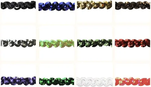 Miniatura 4 de Belagio Enterprises Sequin Trim de poliéster no elástico de 1 pulgada (rollo de 10 yardas) BQ-301-22 rojo Rojo - 22