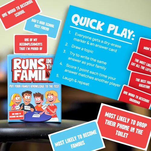 Miniatura 7 de Runs in the Family: divertidos juegos de mesa para la noche familiar - Piensa como lo haría tu familia - Juegos para niños y adultos
