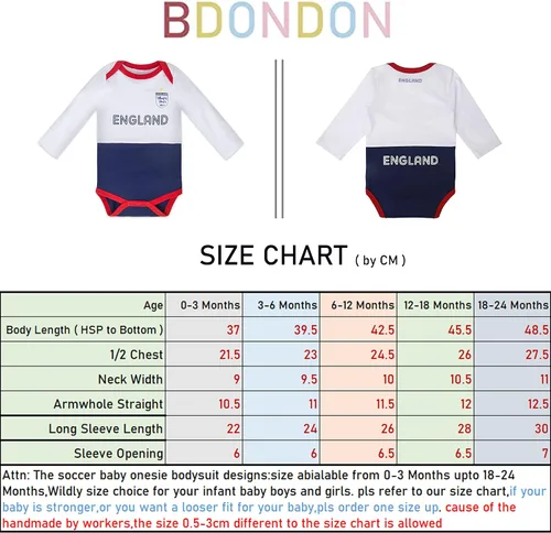 Miniatura 5 de Baby Soccer Jersey Gifts Unisex Soccer Baby Onesie Long Sleeve Newborn Soccer Outfit 0-18M
