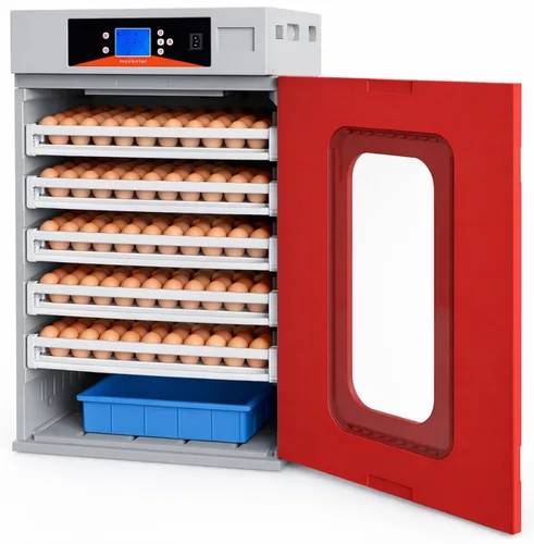 Incubadora de gabinete comercial de 400 huevos con giro automático de huevos, control preciso de temperatura y humedad, incubadora grande de aves de