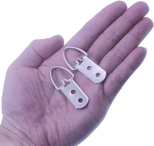 Miniatura 3 de Ganchos de fotos de anillo en D resistentes con tornillos, 20 piezas de accesorios grandes y anchos para colgar fotos, 2 agujeros para pinturas