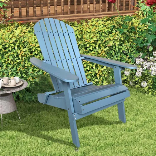 Miniatura 9 de Silla Adirondack plegable, sillas Adirondack para todo tipo de clima, sillas de césped, sillas de patio al aire libre con reposabrazos ancho, juego