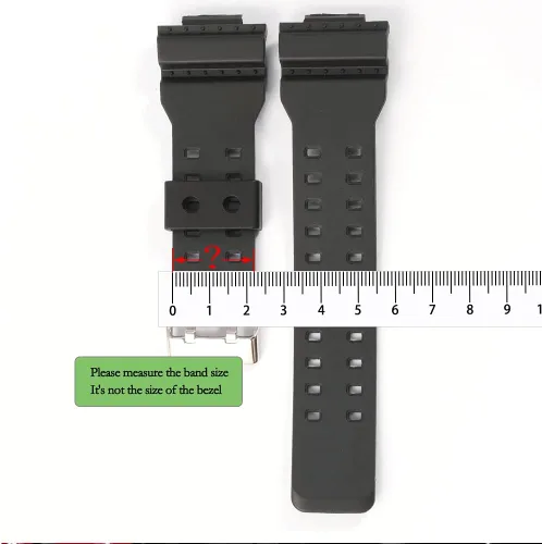 Miniatura 4 de Correa negra de repuesto para correa de reloj Casio, 3 paquetes (0.709 in, 0.787 in, 0.866 in, 0.945 in)