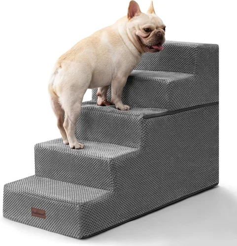 Miniatura 13 de Aodisman Escaleras para perros pequeños, escaleras antideslizantes de 3 escalones para mascotas para sofá, sillón y silla, escaleras para cama