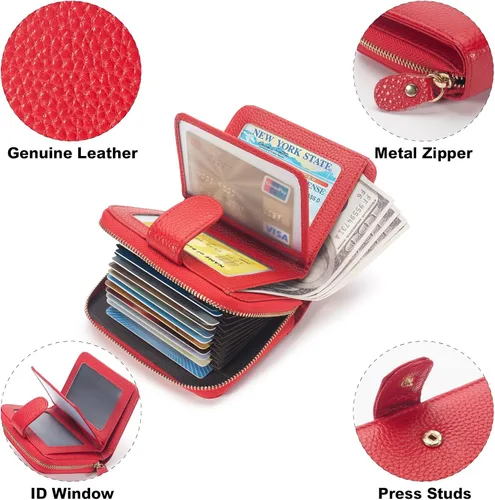 Miniatura 5 de Estuche organizador de tarjetas de crédito RFID, Rojo -, Minimalista