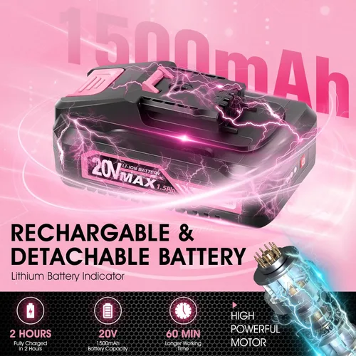 Miniatura 5 de Saker Cortacésped inalámbrico de 20V - Recortador de arbustos eléctrico, tijeras de hierba de mano, cortador de césped con 1 batería recargable