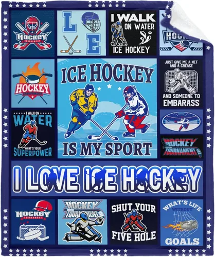 Miniatura 11 de Regalos personalizados de hockey sobre hielo para adolescentes, niños y niñas, mantas de franela premium personalizadas para amantes del hockey