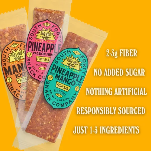 Miniatura 3 de South 40 Snacks Premium - Barras de frutas tropicales de alta calidad, paquete variado, solo 1-3 ingredientes, mango, piña, maracuyá y piña mango