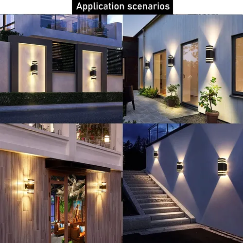 Miniatura 7 de Paquete de 2 luces LED cuadradas de 12 pulgadas para pared arriba y abajo, 14 W, 4000 K, blanco día, luz de pared blanca para exteriores, cuerpo
