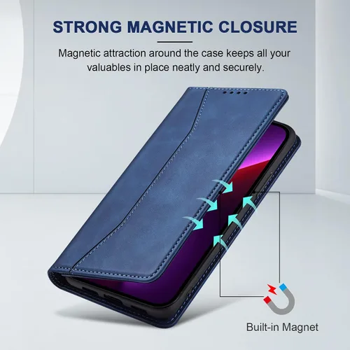 Miniatura 3 de Jasonyu Funda tipo cartera con tapa para iPhone 13 Pro Max, funda magnética de cuero con tarjetero y función atril, funda protectora duradera de TPU
