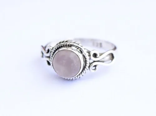 Miniatura 3 de Gemstone Ring, Handmade 925 Sterling Silver Rings for Women Girls, Natural Gemstone Ring US size 5 Solitaire Ring, Round Stone Ring, Minimalist