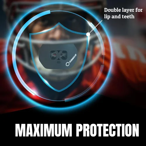 Miniatura 3 de O Shield Protector bucal Core Football con correa desmontable, protector de labios apto para fútbol americano, 7 contra 7, bandera de fútbol