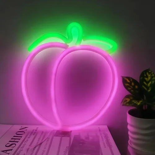 Miniatura 8 de Letrero de luz LED de neón de durazno, lámpara hecha a mano para pared, habitación, fiesta, hogar, bar, arte, Navidad, dormitorio, mesa, boda, Coral