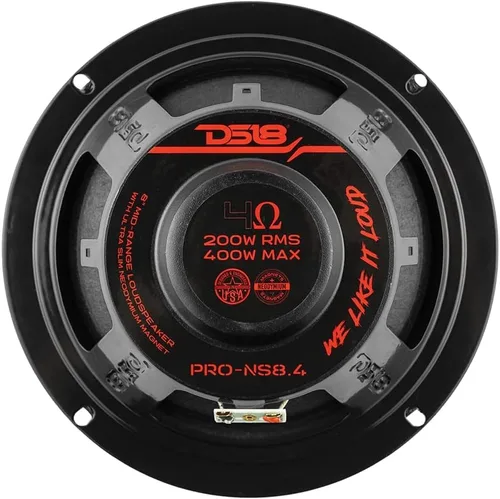 Miniatura 9 de DS18 PRO-NS6.4 - Altavoz poco profundo de 6.5 pulgadas de audio para automóvil, rango medio, 300 W máximo, 150 W RMS, 4 ohmios, imán de neodimio