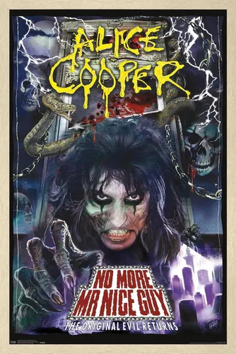 Miniatura 5 de Trends International Alice Cooper - Póster de pared No More Mr. Nice Guy, 14.725 x 22.375 pulgadas, versión enmarcada de madera de granero