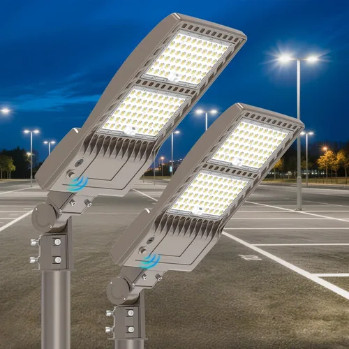 Miniatura 16 de Luz LED de Poste para Estacionamiento de 480V 320W con Montaje de Ajuste Deslizante, Luces LED Tipo Caja UL DLC Certificadas 44800LM 5000K Luces