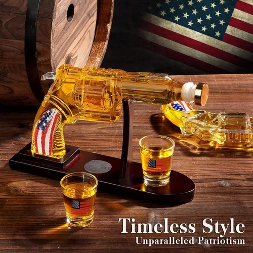 Miniatura 3 de Juego de decantador de whisky AK47 con 2 vasos de whisky, regalos para hombres, día del padre, regalo único de aniversario de cumpleaños para él