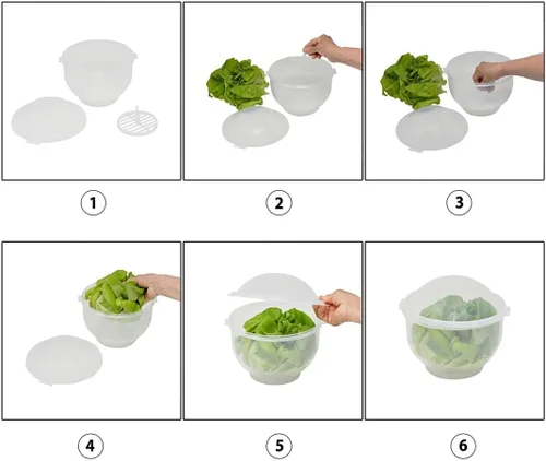 Miniatura 7 de Home-X Lechuga Keeper – Conservador de lechuga sin BPA para refrigerador para mantener ensaladas y verduras frescas – 7 x 8 pulgadas lechuga más